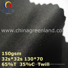 Twill Tecido de algodão poliéster tecido preto para Garment Cap (GLLML368)